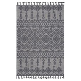 4X6 White/Gray /Traditional Indoor/Outdoor Area Rug