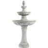 Outdoor Floor Bubbler Fountain and Waterfalls 44" High 3 Tiered Bowls Decor for Garden Patio Backyard Deck Home Lawn Porch