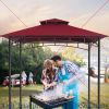 5x8 Gazebo, Canopy for Patio Outdoor BBQ Gazebos with Shelves & Extra 2 LED Light, Barbeque Grill Canopy, Gazebo