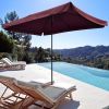 6.5x10 ft Rectangular Patio Umbrellas Outdoor Market Umbrella with Push Button Tilt and Crank, Table Umbrella Sturdy Ribs UV Protection Waterproof for