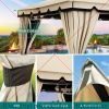10x12ft Gazebo with Netting & Curtains, for Patios Outdoor Double Roof Canopy Gazebos, Backyard and Deck, Gazebo