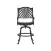 Patio Outdoor Aluminum Bar Stool With Cushion, Set of 2, Dupione Brown