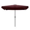 6.5x10 ft Rectangular Patio Umbrellas Outdoor Market Umbrella with Push Button Tilt and Crank, Table Umbrella Sturdy Ribs UV Protection Waterproof for