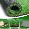4FTX10FT Outdoor Artificial Grass Runner Rug, Thick Realistic Fake Grass Roll Decor Patio Balcony Garden Lawn, Dog Pets Turf Drain Mat, 1.38" Pile Hei