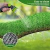 4FTX10FT Outdoor Artificial Grass Runner Rug, Thick Realistic Fake Grass Roll Decor Patio Balcony Garden Lawn, Dog Pets Turf Drain Mat, 1.38" Pile Hei