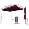 6.5x10 ft Rectangular Patio Umbrellas Outdoor Market Umbrella with Push Button Tilt and Crank, Table Umbrella Sturdy Ribs UV Protection Waterproof for