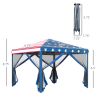 Outsunny 10' x 10' Pop Up Canopy Tent with Netting, Instant Gazebo, Ez up Screen House Room with Carry Bag, Height Adjustable, for Outdoor, Garden, Pa