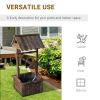 Outsunny Outdoor Wooden Wishing Well Fountain with Adjustable Water Flow Rate, Outdoor Rustic Waterfall Fountain with Electric Pump, Water Bucket, for