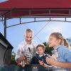 5x8 Gazebo, Canopy for Patio Outdoor BBQ Gazebos with Shelves & Extra 2 LED Light, Barbeque Grill Canopy, Gazebo