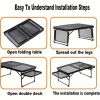 Outdoor Folding Picnic Table Grill Camping Table, 4-6 Person Portable Roll up Aluminum Table,Quick Setup in 1-5 Minutes, for Picnic, Garden, Patio, Di