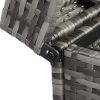 With Top Cover Iron Frame Rattan Trash Can Gary Gradient