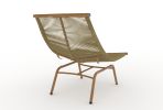 JESE Chaise Lounge Chair with Ottoma and Table for Outdoor Indoor Wood-Color Anti-rust Metal Alloy Frame Lazy Chiars 380lbs Capacity with Cushion and