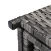 With Top Cover Iron Frame Rattan Trash Can Gary Gradient