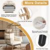 Wicker Egg Chair, Oversized Indoor Outdoor Lounger with Stand and Cushions for Patio Porch Backyard Living Room Balcony, Beige Rattan & Creamy White C