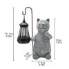 Solar Lights Resin Cat Waterproof Lantern Weather-Resistant Garden Lights Mini Statue Cat Outdoor Lantern Garden Ornament Light