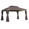 10ft x 13ft Patio Gazebo-Coffee-AS (Swiship-Ship) (Prohibited by WalMart)