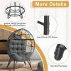 Wicker Egg Chair, Oversized Indoor Outdoor Lounger with Soft Cushions, Teardrop Cuddle Seat for Patio Porch Backyard Living Room Balcony, Black Rattan