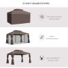 10ft x 13ft Patio Gazebo-Coffee-AS (Swiship-Ship) (Prohibited by WalMart)