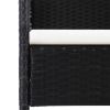 Patio Chairs with Cream White Cushions 4 pcs Black Poly Rattan