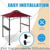 5x8 Gazebo, Canopy for Patio Outdoor BBQ Gazebos with Shelves & Extra 2 LED Light, Barbeque Grill Canopy, Gazebo