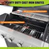 Propane Grill 4 Burner Barbecue Grill Stainless Steel Gas Grill with Side Burner, 46,500 BTU Outdoor Cooking, Patio, Garden Barbecue Grill