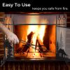 44 x 33 Inch Fireplace Screen, Metal Fireplace Screen with Single Door, Baby Safe Spark Guard Protector Wood Burning Stove Decorative Accessories