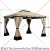 10x12ft Gazebo with Netting & Curtains, for Patios Outdoor Double Roof Canopy Gazebos, Backyard and Deck, Gazebo