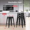 Metal Bar Stools Set of 4 Counter Height Barstool Stackable Barstools 24 Inch Indoor Outdoor Patio Bar bar stools set of 4