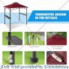 5x8 Gazebo, Canopy for Patio Outdoor BBQ Gazebos with Shelves & Extra 2 LED Light, Barbeque Grill Canopy, Gazebo