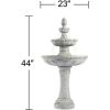 Outdoor Floor Bubbler Fountain and Waterfalls 44" High 3 Tiered Bowls Decor for Garden Patio Backyard Deck Home Lawn Porch