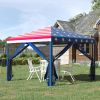 Outsunny 10' x 10' Pop Up Canopy Tent with Netting, Instant Gazebo, Ez up Screen House Room with Carry Bag, Height Adjustable, for Outdoor, Garden, Pa