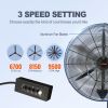 VEVOR Wall-Mount Misting Fan, 30 Inch, 3-speed High Velocity Max. 9500 CFM, Waterproof Oscillating Industrial Wall Fan, Commercial or Residential for
