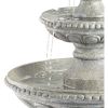 Outdoor Floor Bubbler Fountain and Waterfalls 44" High 3 Tiered Bowls Decor for Garden Patio Backyard Deck Home Lawn Porch
