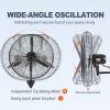 VEVOR Wall-Mount Misting Fan, 30 Inch, 3-speed High Velocity Max. 9500 CFM, Waterproof Oscillating Industrial Wall Fan, Commercial or Residential for