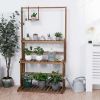 3-Tier Hanging Wood Plant Stand Planter Shelves Flower Pot Organizer Rack Multiple Display Holder Shelf Indoor Outdoor