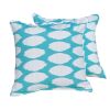 16.54" x 16.54" Set of 2 Teal and White Polka Dot Throw Pillows