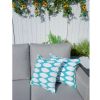 16.54" x 16.54" Set of 2 Teal and White Polka Dot Throw Pillows