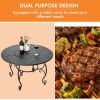 35.5 inch Patio Fire Pit Dining Table With Cooking BBQ Grate