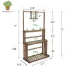 3-Tier Hanging Wood Plant Stand Planter Shelves Flower Pot Organizer Rack Multiple Display Holder Shelf Indoor Outdoor