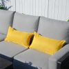 11.81" x 21.65" x 6.1" Set of 2 Bright Yellow Lumbar Pillows, Polyester Fabric