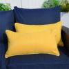 11.81" x 21.65" x 6.1" Set of 2 Bright Yellow Lumbar Pillows, Polyester Fabric