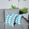 16.54" x 16.54" Set of 2 Teal and White Polka Dot Throw Pillows