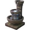 Outdoor Waterfall Fountain - Relaxing Soothing Garden Fountain Patio Outdoor with LED Lights and Charming Fountains