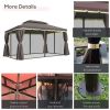 10ft x 13ft Patio Gazebo-Coffee-AS (Swiship-Ship) (Prohibited by WalMart)