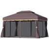 10ft x 13ft Patio Gazebo-Coffee-AS (Swiship-Ship) (Prohibited by WalMart)