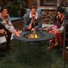 35.5 inch Patio Fire Pit Dining Table With Cooking BBQ Grate