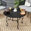 35.5 inch Patio Fire Pit Dining Table With Cooking BBQ Grate