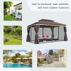 10ft x 13ft Patio Gazebo-Coffee-AS (Swiship-Ship) (Prohibited by WalMart)
