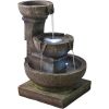 Outdoor Waterfall Fountain - Relaxing Soothing Garden Fountain Patio Outdoor with LED Lights and Charming Fountains
