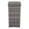 With Top Cover Iron Frame Rattan Trash Can Gary Gradient